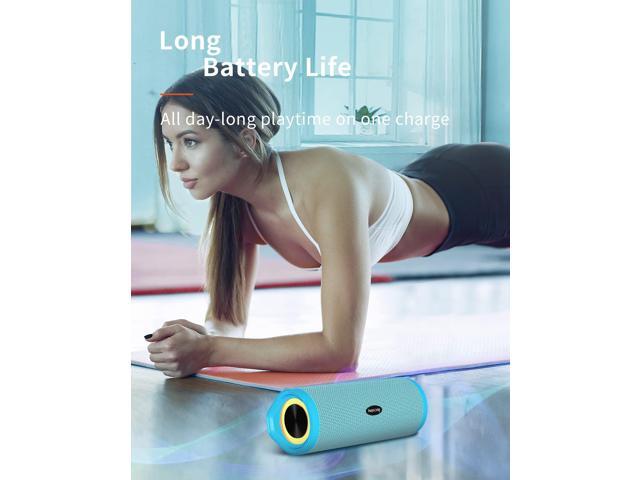 HEYSONG Portable Bluetooth Speaker, Waterproof Wireless Outdoor Speakers with LED Light, Enhanced Bass, IPX7, 40H Play, TF Card, True Wireless...