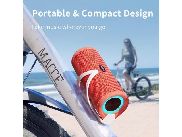 HEYSONG Portable Bluetooth Speaker, Waterproof Wireless Outdoor Speakers with LED Light, Enhanced Bass, IPX7 Floating, 40H Play, TF Card, True...