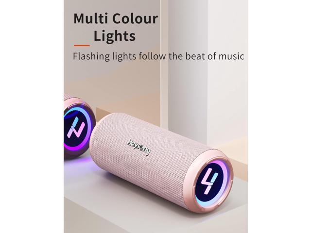 HEYSONG Bluetooth Speaker, Waterproof Portable Wireless Bluetooth Speakers With Led Light, 20W Loud Sound, TF Card, USB Playback, Pool Accessories...