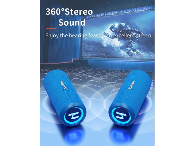 HEYSONG Bluetooth Speakers, Waterproof Portable Wireless Outdoor Speaker with 30W Loud Stereo Sound, Good Bass, IPX6 Speaker for Pool, Shower,...