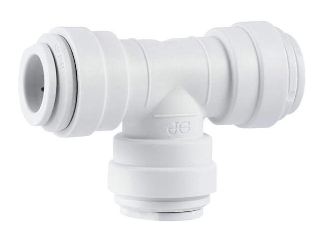 John Guest Speedfit 1/4 Inch Union Tee Connector, Push to Connect Plastic Plumbing Fitting, PP0208WP