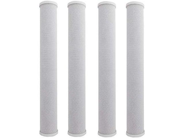 IPW Industries Inc. Pack of 4 Whole House 20' x 2.5' Replacement Carbon Block CTO Chlorine Taste and Odor Removal Filter 5 Micron
