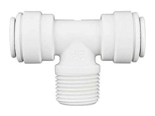 IPW Industries Inc-John Guest - Polypropylene Fixed Tee Adapter Quick Connect Fitting 3/8' OD / 3/8' NPT/Single- PP641223W