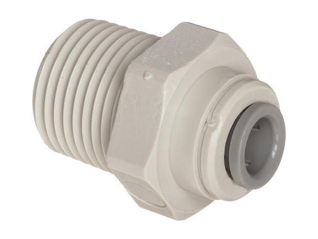John Guest Acetal Copolymer Tube Fitting, Straight Adaptor, 1/2' Tube OD x 1/2' NPTF Male (Pack of 10)