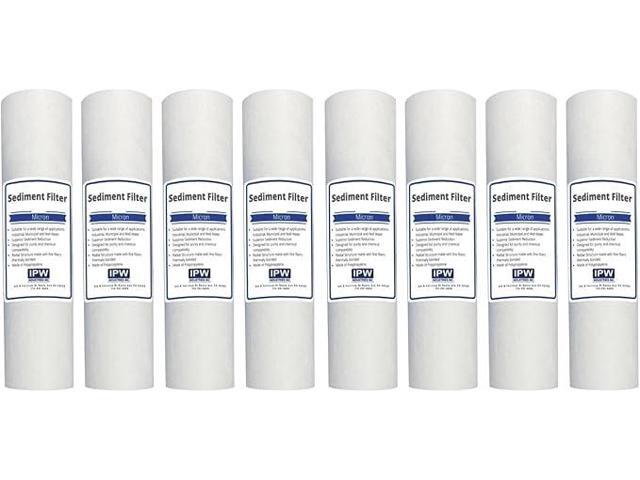 IPW Industries Inc. EV953440 EC110 Compatible Cartridges - 10' x 2.5' 1 Micron Sediment Filters - Pack of 8
