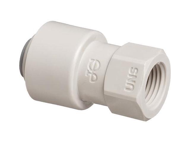 John Guest Acetal Copolymer Tube Fitting, Tap Adaptor, 1/4' Tube OD x 7/16'-24 UNS (Pack of 10)
