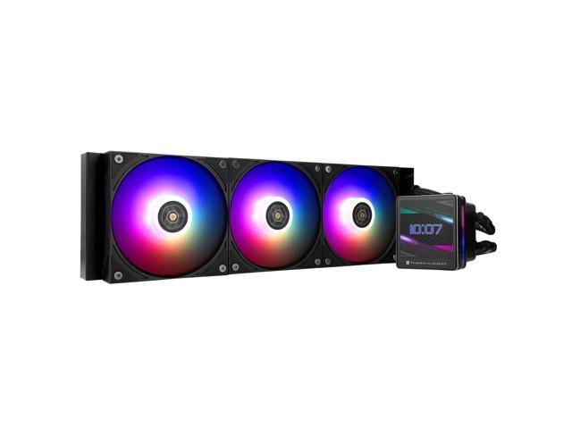 Thermalright Grand Vision 360 ARGB Black 360mm AIO CPU Liquid Cooler, 3.4' 480x480 IPS LCD, 6400RPM Pump, TL-H12-X28-S PWM ARGB Fans, Intel/AMD