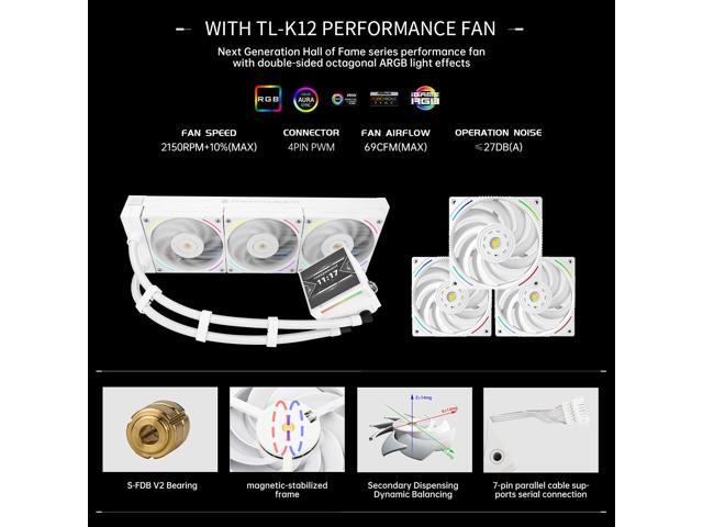 Thermalright Hyper Vision 360 ARGB AIO CPU Liquid Cooler - Magnetic Fixed 3.95' LCD Display Screen, 2150RPM PWM Fans, for AMD AM4/AM5 & Intel...