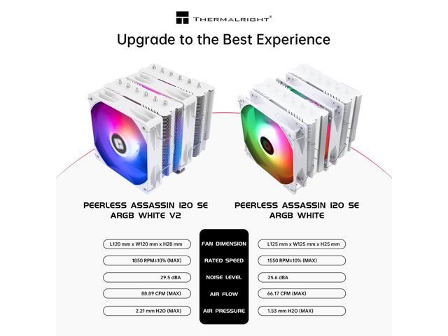 Thermalright Peerless Assassin 120 SE ARGB V2 CPU Air Cooler - 6 Heat Pipes AGHP GEN 5.0 Technology 1850RPM PWM 120mm Fans, for Intel...