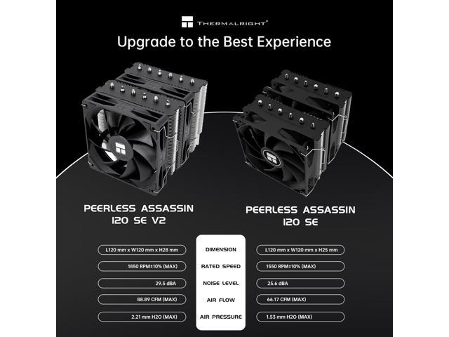 Thermalright Peerless Assassin 120 SE V2 CPU Air Cooler - 6 Heat Pipes AGHP GEN 5.0 Technology 1850RPM PWM 120mm Fans, for Intel...