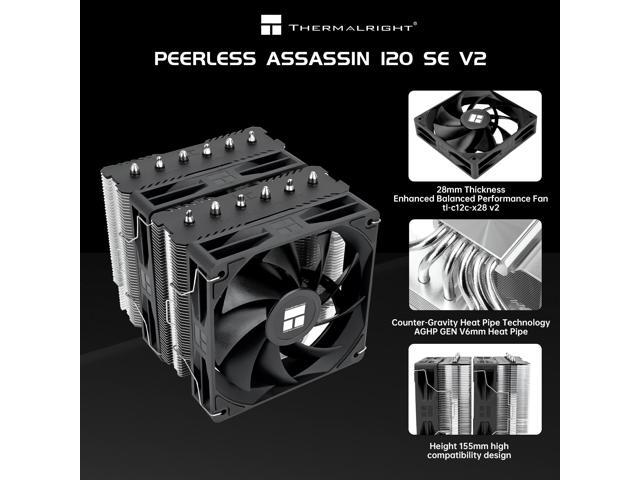 Thermalright Peerless Assassin 120 SE V2 CPU Air Cooler - 6 Heat Pipes AGHP GEN 5.0 Technology 1850RPM PWM 120mm Fans, for Intel...
