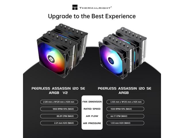 Thermalright Peerless Assassin 120 SE ARGB V2 CPU Air Cooler - 6 Heat Pipes AGHP GEN 5.0 Technology 1850RPM PWM 120mm Fans, for Intel...
