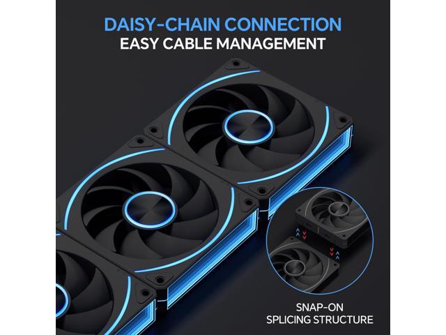 iHTP UNI Fan 120mm ARGB PWM EY120 Forward Case fan, Daisy-Chain Connection Triple Pack