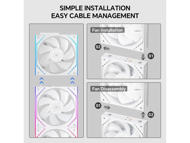 Thermalright TL-M12QRW X3 120mm PC Reverse Blade Case Fans, Daisy-Chain 1500RPM ARGB Dual Infinity Mirrors Lighting for Gaming Build(3-Pack)