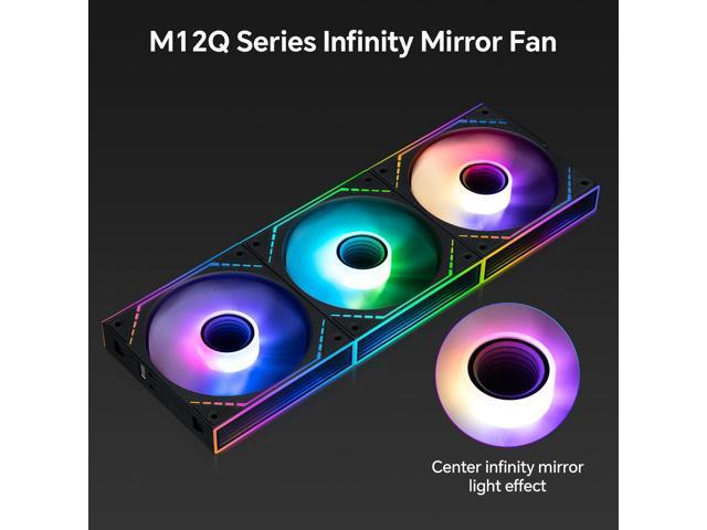 Thermalright TLM12QR-S X3 120mm PC Case Fans Reverse Blade, 1500RPM Airflow, ARGB DaisyChain, InfinityMirror Lighting, 3Pack