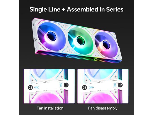 Thermalright TLM12QR-S X3 120mm PC Case Fans Reverse Blade, 1500RPM Airflow, ARGB DaisyChain, InfinityMirror Lighting, 3Pack