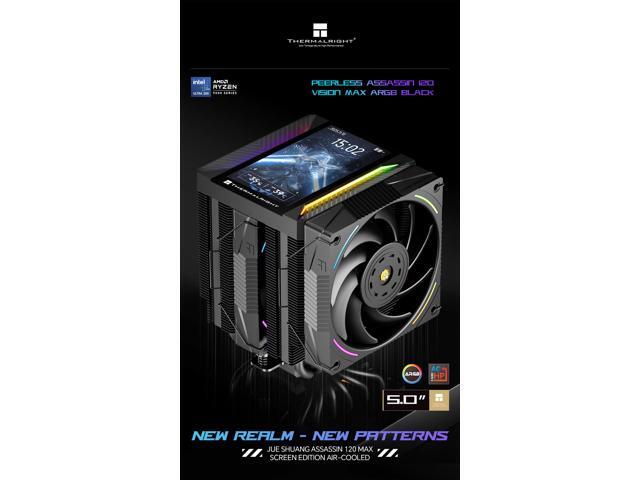 Thermalright Peerless Assassin 120 Vision MAX ARGB CPU Cooler, 5 Inch LCD, TL-K12 2150RPM 120mm Fans, for AMD AM4/AM5, Intel 1851/1700