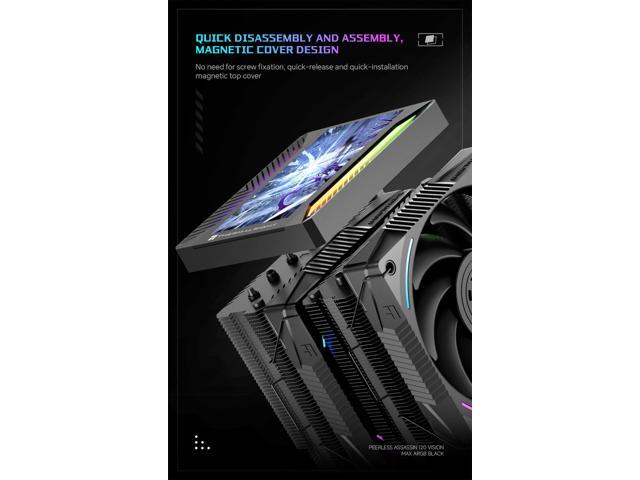 Thermalright Peerless Assassin 120 Vision MAX ARGB CPU Cooler, 5 Inch LCD, TL-K12 2150RPM 120mm Fans, for AMD AM4/AM5, Intel 1851/1700