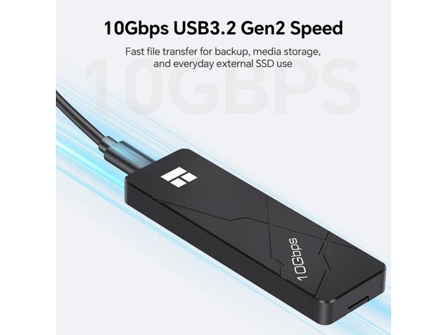 Thermalright M.2 NVMe SSD Enclosure HR-EB110 AC Black, USB3.2 Gen2 10Gbps USB-C External SSD Case, Aluminum CNC, Supports 2230/2242/2260/2280, M...