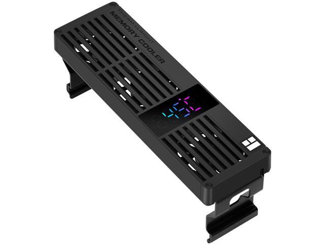 Thermalright MC-3 Digital Memory RAM Cooler, Triple 40mm PWM Fans, ARGB Display, 4500RPM, for DDR/DDR2/DDR3/DDR4/DDR5, Black