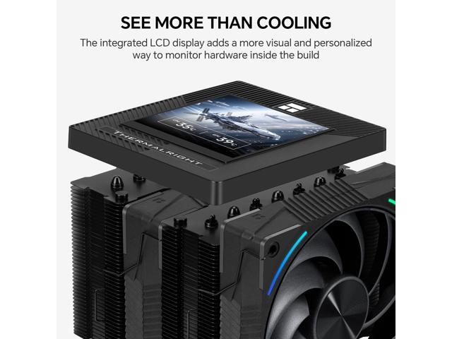 Thermalright Phantom Spirit 120 Vision EVO CPU Cooler, 3.95-Inch IPS LCD Screen, 7 Heat Pipes, 120mm PWM Fan with LCP Blades, 160mm Dual Tower, for...