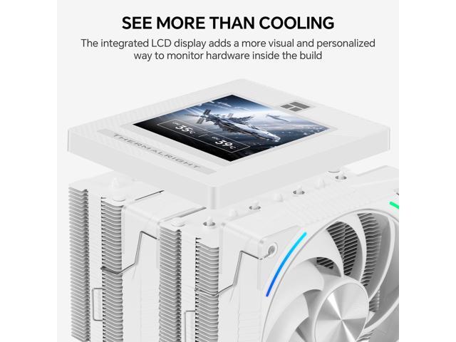 Thermalright Phantom Spirit 120 Vision SNOW CPU Cooler, 3.95-Inch IPS LCD Screen, 7 Heat Pipes, 120mm PWM Fan with LCP Blades, 160mm Dual Tower,...