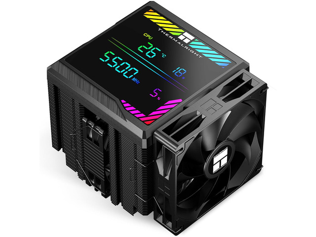 Thermalright Peerless Assassin 140 Digital Black CPU Air Cooler, 6 Heat Pipes, 120mm + 140mm PWM Fans, Digital Top Cover, 165mm Dual Tower, Intel/AMD