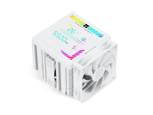 Thermalright Peerless Assassin 140 Digital White CPU Air Cooler, 6 Heat Pipes, 120mm + 140mm PWM Fans, Digital Top Cover, 165mm Dual Tower, Intel/AMD