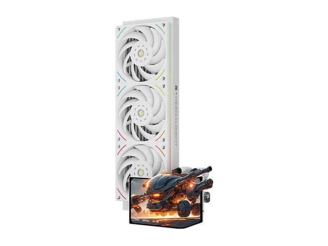 Thermalright Levita Vision 360 UB ARGB White 360mm AIO CPU Liquid Cooler, 6.67' 2400x1080 LCD, 2150RPM PWM ARGB Fans, for Intel and AMD
