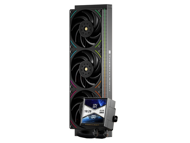 Thermalright Peerless Vision 360 UB ARGB Black 360mm AIO CPU Liquid Cooler, 3.95' 480x480 LCD, 2150RPM PWM ARGB Fans, for Intel and AMD