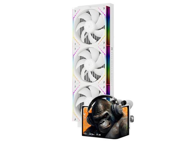 Thermalright Levita Vision 360 ARGB White 360mm AIO CPU Liquid Cooler, 6.67' 2400x1080 LCD, 2000RPM PWM ARGB Fans, for Intel and AMD