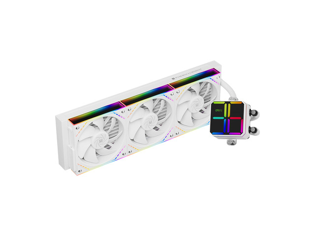 Thermalright Magic Qube 360 ARGB White 360mm AIO CPU Liquid Cooler, ARGB Digital Display Pump, TL-M12Q 2000RPM PWM Fans, Intel/AMD