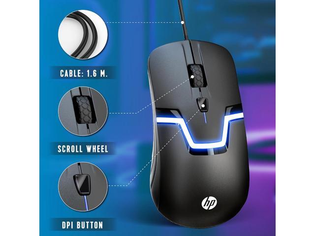 HP M100s Gaming Mouse, USB Wired, 4 DPI levels, 3200 MAX DPI, 6 buttons, Optical sensor, 5 million clicks, Ergonomic design, (BLACK/WHITE)