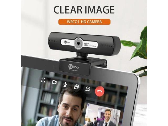 Lenovo (Lecoo) WEC01 Webcam, USB 2.0, 720p HD Camera, Built-in Mic