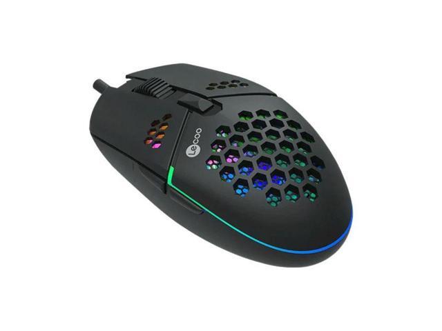 Lenovo (Lecoo) MS105, USB Wired Gaming Mouse, RGB, 3200 MAX DPI, 6 keys, 3 million clicks key lifespan, Braided cable, Optical tracking, Lightweight