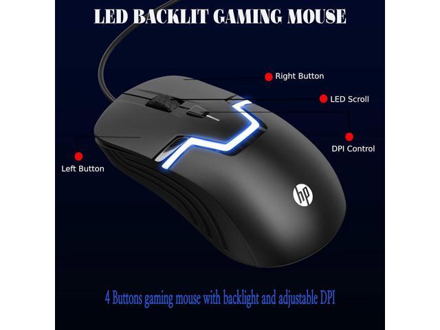 HP GK1100 (SPANISH) Mechanical Feeling Cool Exterior Waterproof 6-color Backlit LED USB Plug Wired Keyboard And Mouse Combo For Office And Game, 26...