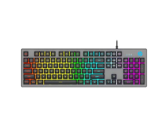 HP K500F (SPANISH) Backlit Membrane Wired Gaming Keyboard, Backlit Mixed Color Lighting, Metal Panel with Logo Lighting, 26 Anti-Ghosting Keys, and...