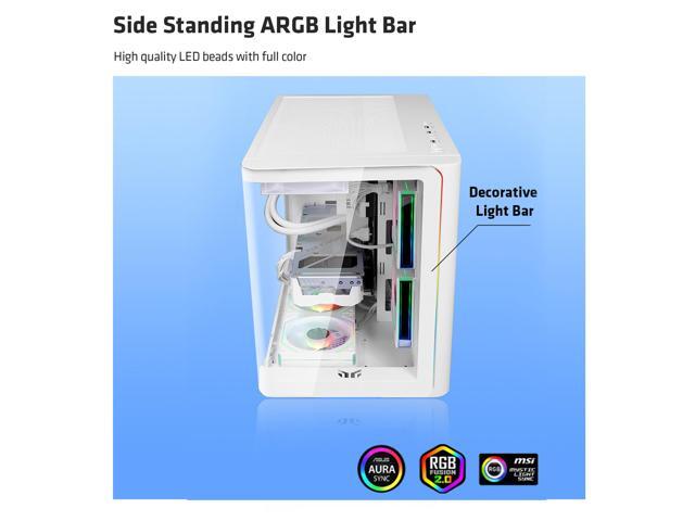 YEAH MAGIC Biforst MATX PC Gaming Case ARGB Full Clear-Side High-Airflow Light Strip Sturdy One-Piece Curved Glass With 3 ARGB Fans Mid-Tower Art...