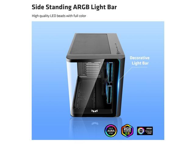 YEAH MAGIC Biforst MATX PC Gaming Case ARGB Full Clear-Side High-Airflow Light Strip Sturdy One-Piece Curved Glass With 3 ARGB Fans Mid-Tower Art...
