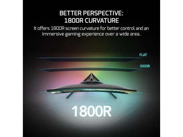 GAMEPOWER T40 23.6 Inch Curved Gaming Monitor, 180Hz 1080p Display, 0.5ms Response Time, VA Panel, AMD FreeSync, HDR Support, 125% sRGB, RGB...