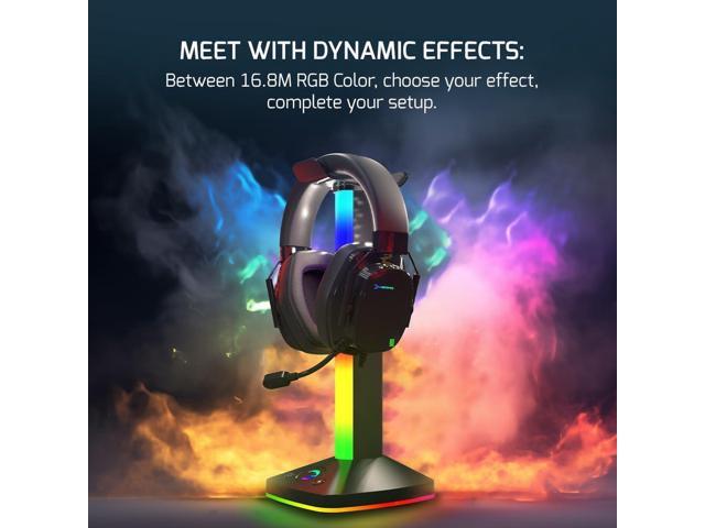 GAMEPOWER EliteRack Aluminium Gaming Headset Stand with RGB LED Light
