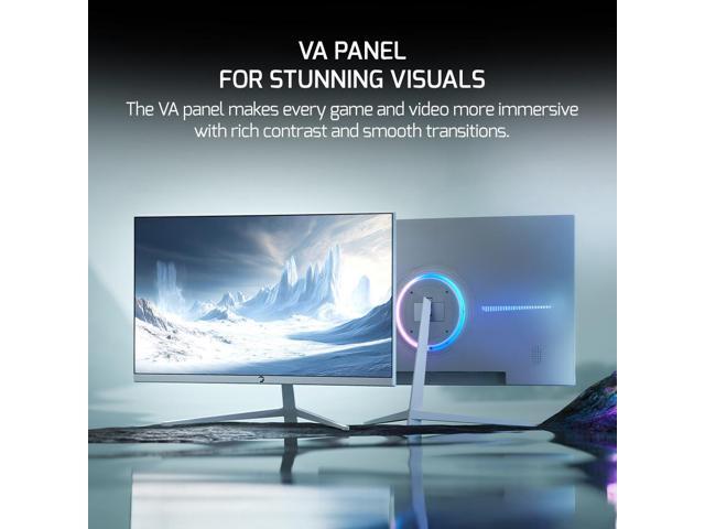 GAMEPOWER T40 23.6 Inch Curved White Gaming Monitor, 180Hz 1080p Display, 0.5ms Response Time, VA Panel, AMD FreeSync, HDR Support, 125% sRGB, RGB...