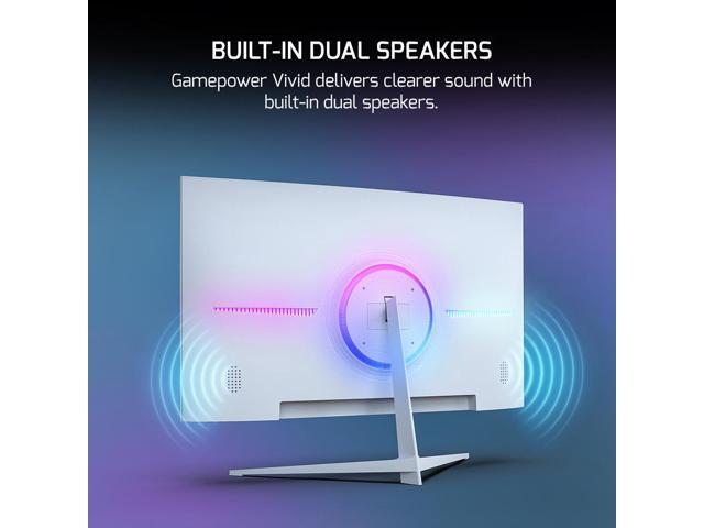GAMEPOWER T40 23.6 Inch Curved White Gaming Monitor, 180Hz 1080p Display, 0.5ms Response Time, VA Panel, AMD FreeSync, HDR Support, 125% sRGB, RGB...