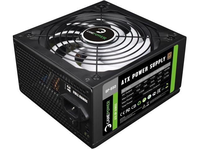 GamePower Gp-650 PC Power Supply Unit: 650W, 80 Plus Bronze Certified, 85% Efficiency, Single +12V Rail, Low Noise 14 CM Fan, Ideal for Gaming PCs,...