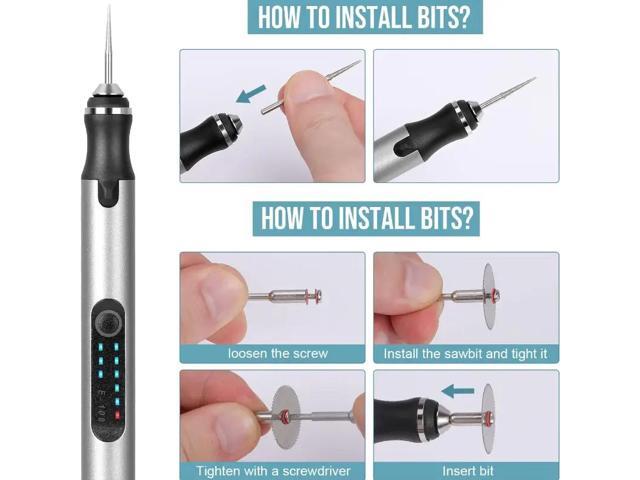 DURFICST Cordless Rotary Tool, Rechargeable Engraving Pen with 300mAh Battery, Adjustable Speed Electric Carving Pen, Portable Woodworking...