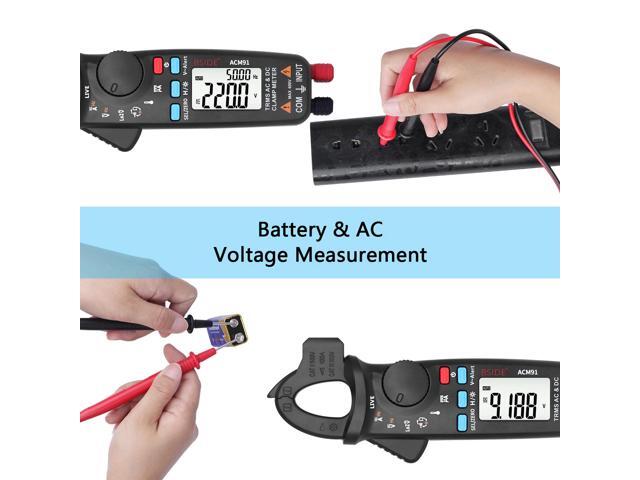 DURFICST Clamp Meter, ACM91 True RMS Digital AC/DC Current Clamp Meter Temperature Measurement AC/DC Current Resistance Voltage Capacitance...