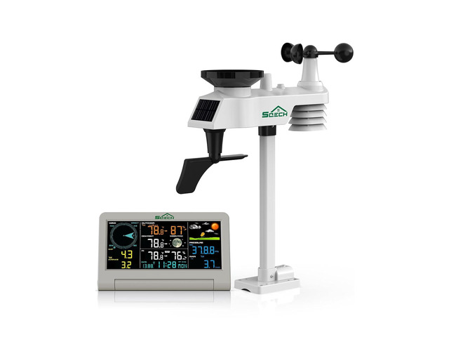 SQECH Weather Station,Weather Stations Wireless Indoor Outdoor with 7-in-1 Outdoor Sensor,Home Weather Station with Weather...