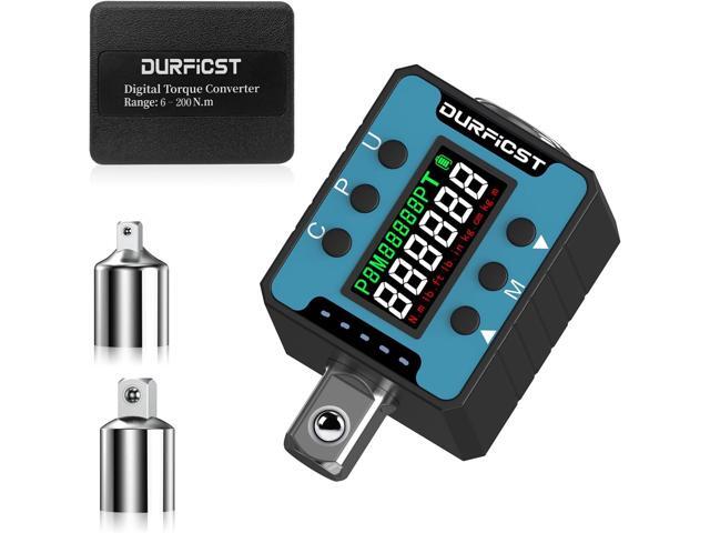 DURFICST Digital Torque Wrench, 1/2' Digital Torque Adapter with Backlight/Alarm, Electronic Torque Wrench Converter with ±2% Accuracy, Range 6-200...