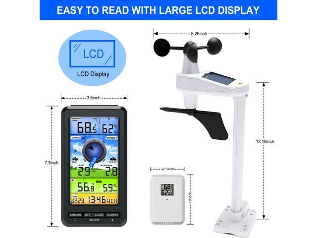 Urageuxy Weather Station Wireless Indoor Outdoor with Remote Sensor, Home Weather Station with Wind Speed/Direction, Indoor/Outdoor Thermometer and...