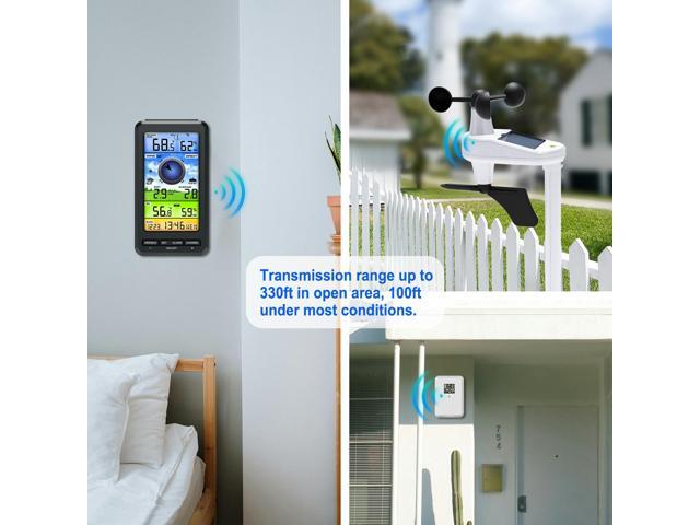 Urageuxy Weather Station Wireless Indoor Outdoor with Remote Sensor, Home Weather Station with Wind Speed/Direction, Indoor/Outdoor Thermometer and...